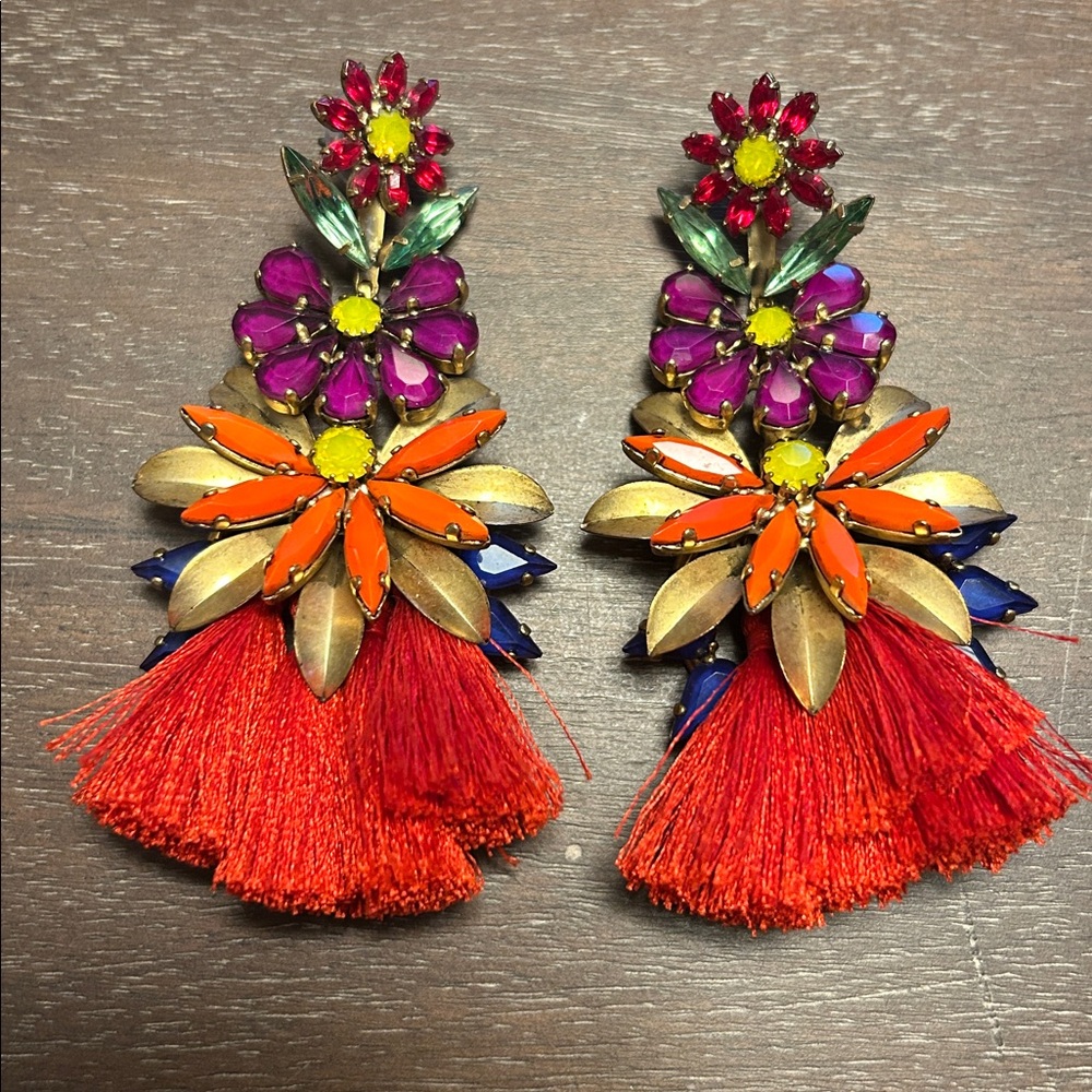 Elizabeth Cole Multicolored Earrings with Tassels